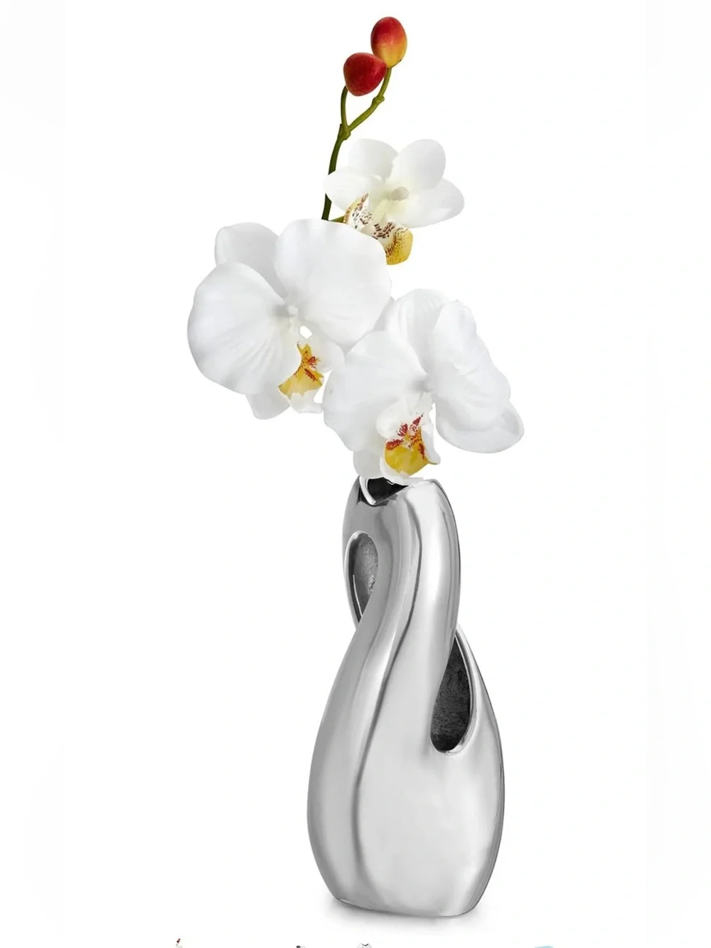 Nambe Pebble Twist Bud Vase Steve Cozzolino MT0590 Silver Aluminum Alloy MCM